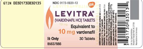 Levitra - FDA prescribing information, side effects and uses