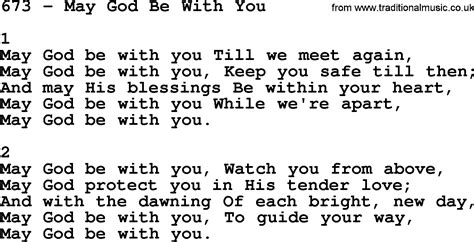 Adventist Hymnal, Song: 673-May God Be With You, with Lyrics, PPT, Midi ...