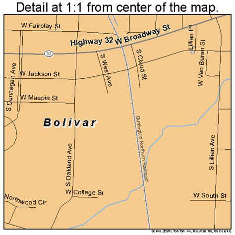 Bolivar Missouri Street Map 2906976