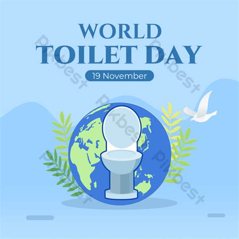 Toilet Earth Combined With Elements World Toilet Day Holiday Poster ...