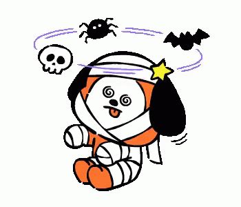 Kawaii Dizzy Sticker - Kawaii Dizzy Halloween - Discover & Share GIFs | Bts halloween, Line ...