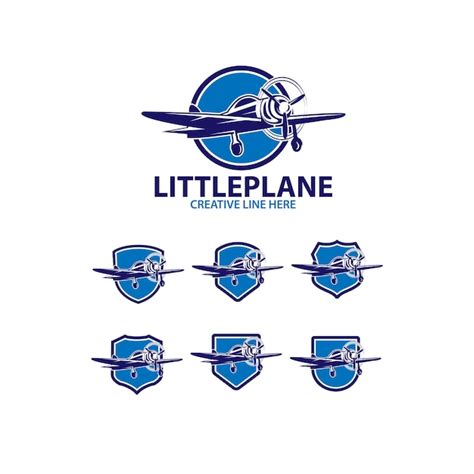 Premium Vector | Little plane logo set