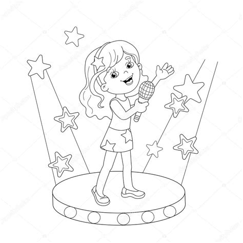 Singing Child Coloring Page