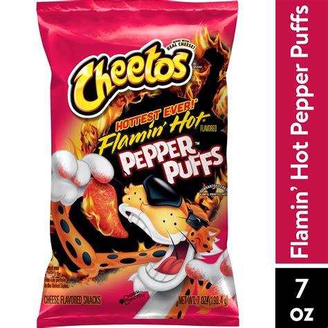 Cheetos Pepper Puffs Cheese Flavored Snack Chips Flamin' Hot Flavored, 7 oz - Walmart.com