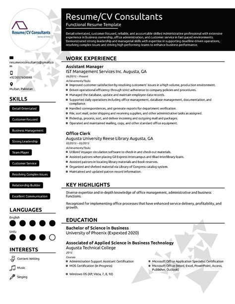 Best Resume Writer On Fiverr ! | Functional resume template, Resume ...