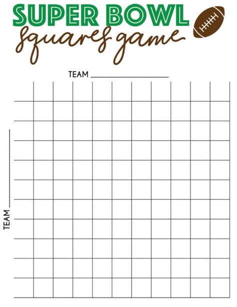 Printable Super Bowl Board