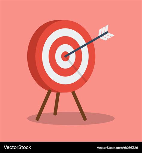 Arrow hitting target Royalty Free Vector Image