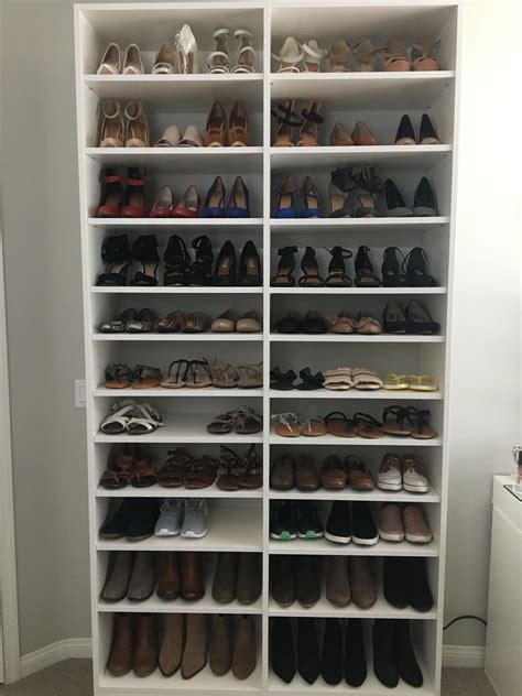 Custom closet, shoe shelf, shoes, walk In Closet, room Converted, white shoe shelf, heels ...