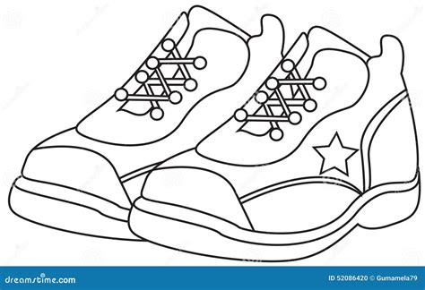 Running Shoes Coloring Page Stock Illustration - Image: 52086420