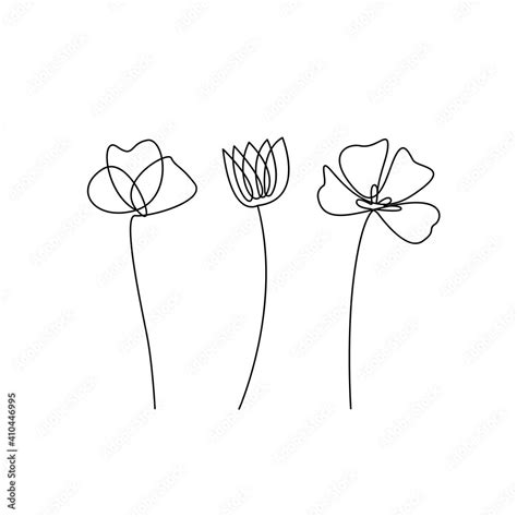 Line Drawing Of Flowers