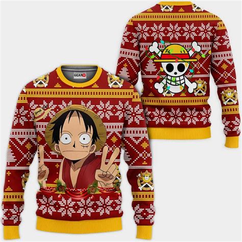 Luffy Ugly Christmas Sweater Wano Anime Xmas Gifts One Piece GG0711 ...