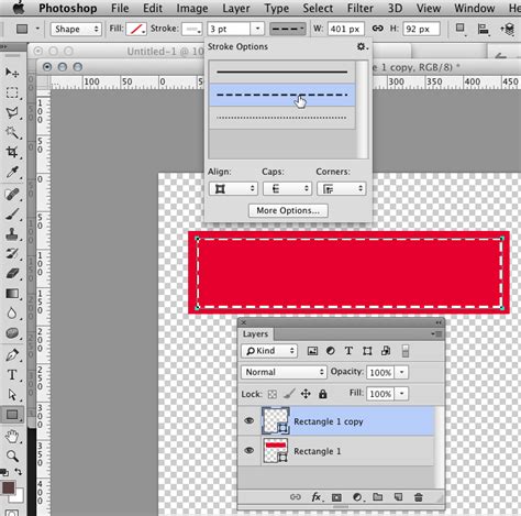 How to put a dotted line stroke on a vector shape using Photoshop ...