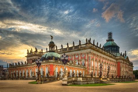 Neues Palais (New Palace) in Potsdam, Germany. A baroque style palace built in the 1760s under ...