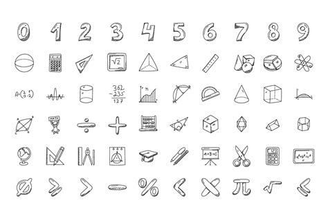 100 Mathematics Doodle Icons #Mathematics#Icons#Doodle | Easy doodle ...