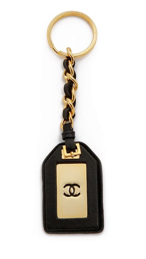 What Goes Around Comes Around Vintage Chanel Leather Tag Keychain ...