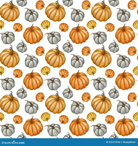 Pumpkins Background, Fall Pumpkin Seamless Pattern, Autumn Wallpaper ...