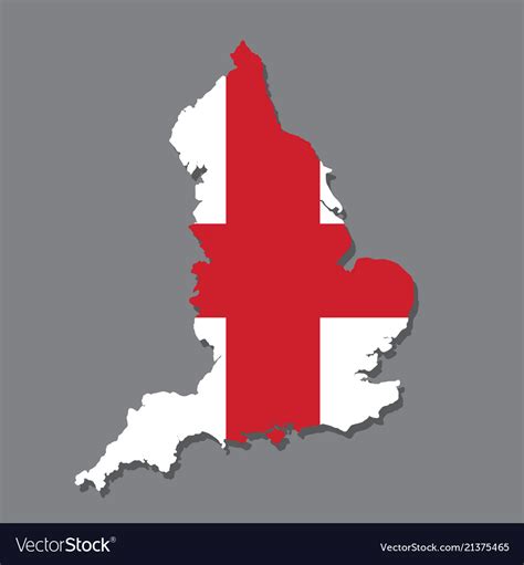 England flag and map on the grey background Vector Image