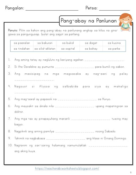 Pang Abay Na Pamaraan Worksheet Grade | My XXX Hot Girl