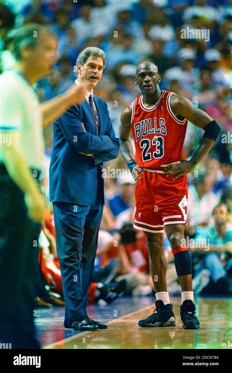 Michael Jordan with coach Phil Jackson during game 2 of the 1993 NBA ...