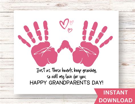 Grandparents Day 2023 Handprint Art Keepsake for Grandparents From Grandchild handprint Art ...