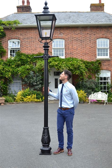 Large Black "Eastrington" Deluxe Lamp Post Set 3.4m | Outdoor lamp ...