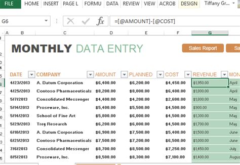 Excel Templates For Sales