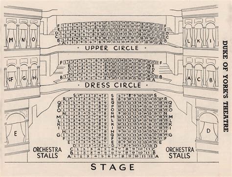 DUKE OF YORK'S THEATRE vintage seating plan. London West End 1937 old print