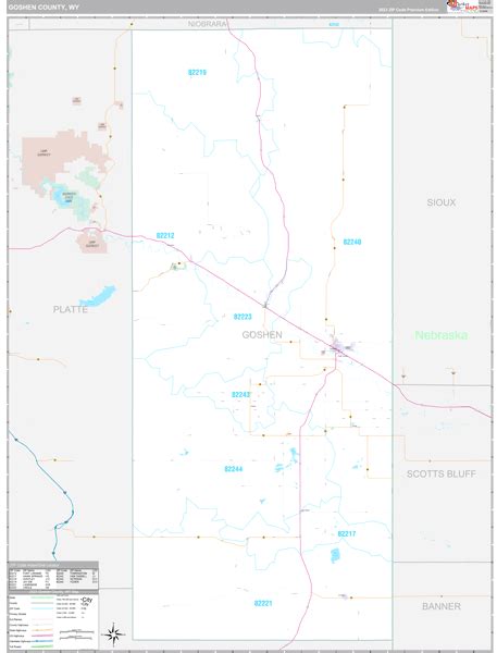 Goshen County, WY Wall Map Premium Style by MarketMAPS - MapSales