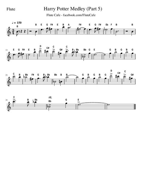 Flute Cafe: Harry Potter Medley (Flute Sheet Music)