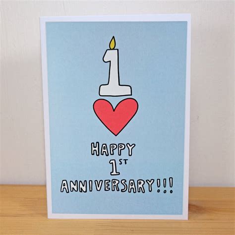 happy 1st anniversary card by angela chick | notonthehighstreet.com