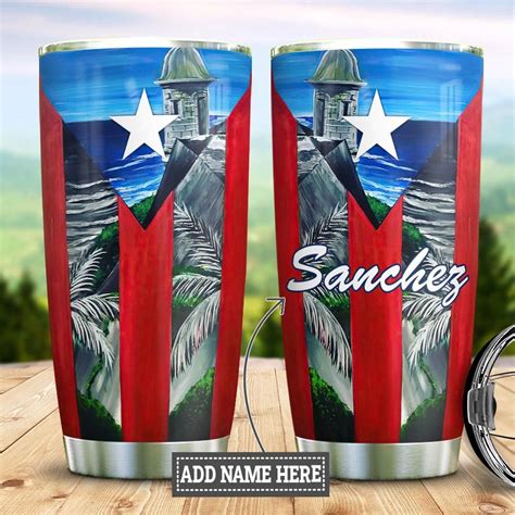 Puerto Rico Beach Personalized Tumbler - TeeUni