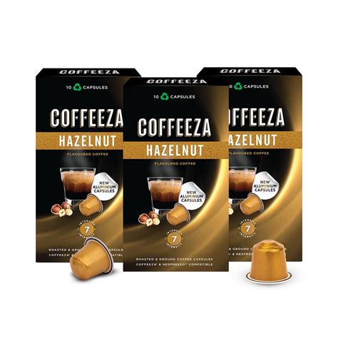 Amazon.com : Coffeeza Hazelnut Flavoured Aluminium Coffee Capsules ...