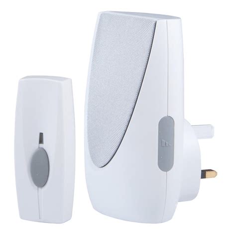 Byron 100m Wireless Doorbell Kit with Plug In Chime White