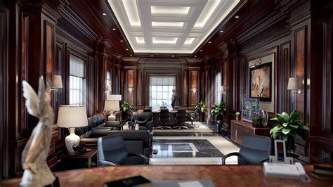 luxury office interior design on Behance aménagemen tglobal de la pièce | Desain interior kantor ...