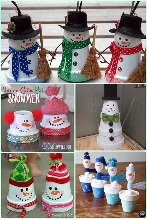 DIY Terra Cotta Clay Pot Christmas Craft Ideas Holiday Decoration