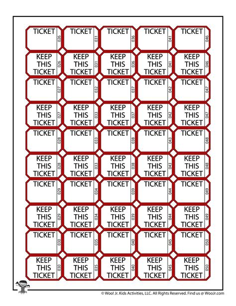 Free Printable Numbered Raffle Tickets