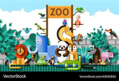 Zoo background Royalty Free Vector Image - VectorStock