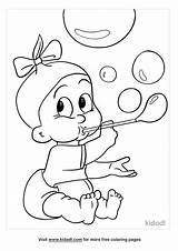Blowing Bubbles Coloring Pages sketch template