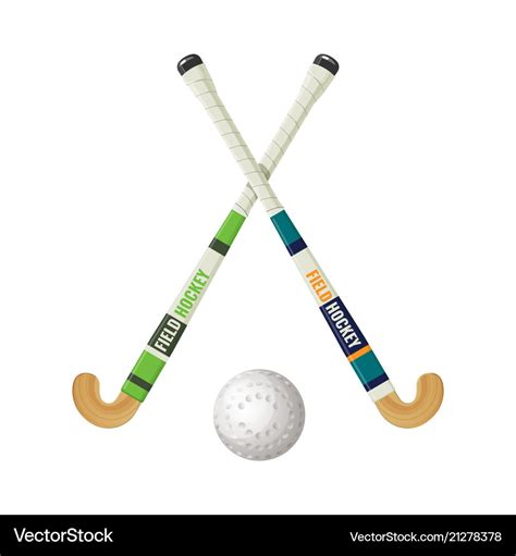 Field hockey equipment and small ball Royalty Free Vector