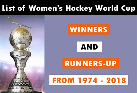 List of Women’s Hockey World Cup Winners and Runners-up From 1974-2018 ...