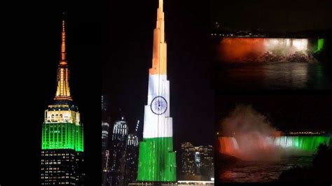 On India's 74th Independence Day, Empire State Building, Burj Khalifa, Niagara Falls illuminated ...