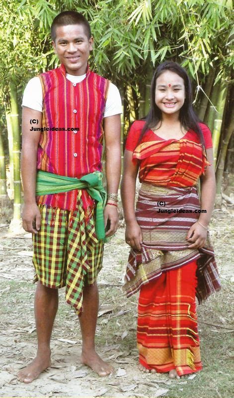 A Rabha couple in traditional attire at Chandubi in Assam on your North East India on your North ...