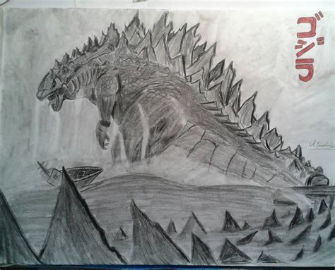 Godzilla drawing. Critique welcome! : learnart