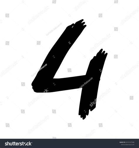 Number 4 Drawing Vector Illustration Stock Vector (Royalty Free) 2019107348 | Shutterstock