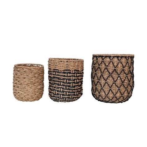 Black Woven Wicker Baskets – The Cottage