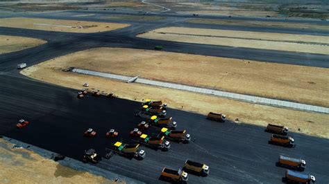 Construction Works On An Airport Runway, Stock Footage | VideoHive