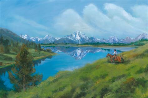 Landscape Artists International: Original Wyoming Mountain Landscape ...