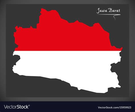 Jawa barat indonesia map with indonesian national Vector Image