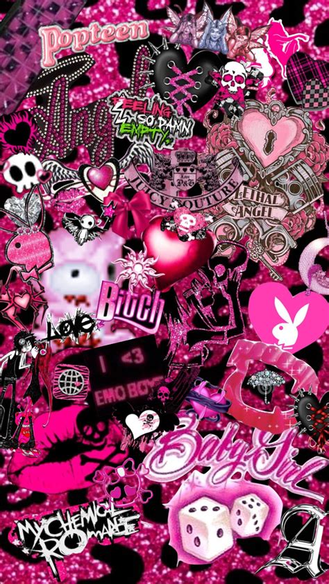 Tacky black and pink y2k 2010s wallpaper | Love pink wallpaper, Iphone ...