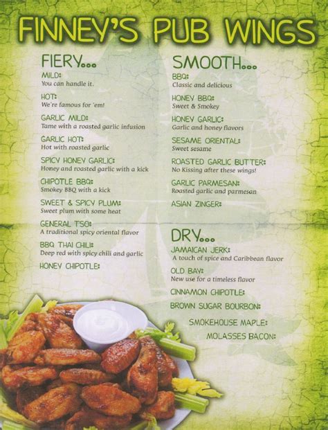 Wings Menu - FINNEY'S PUB